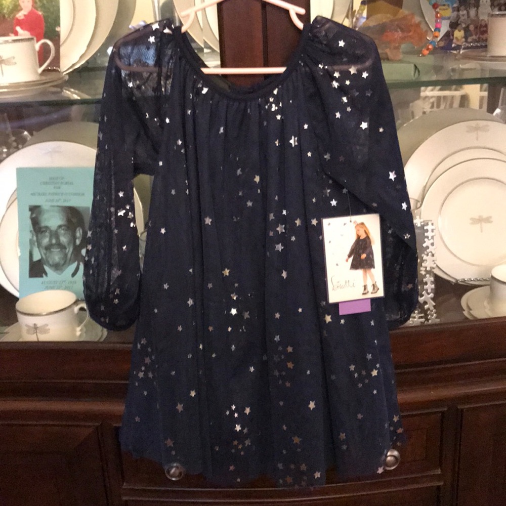 Navy Blue layered 4T dress.